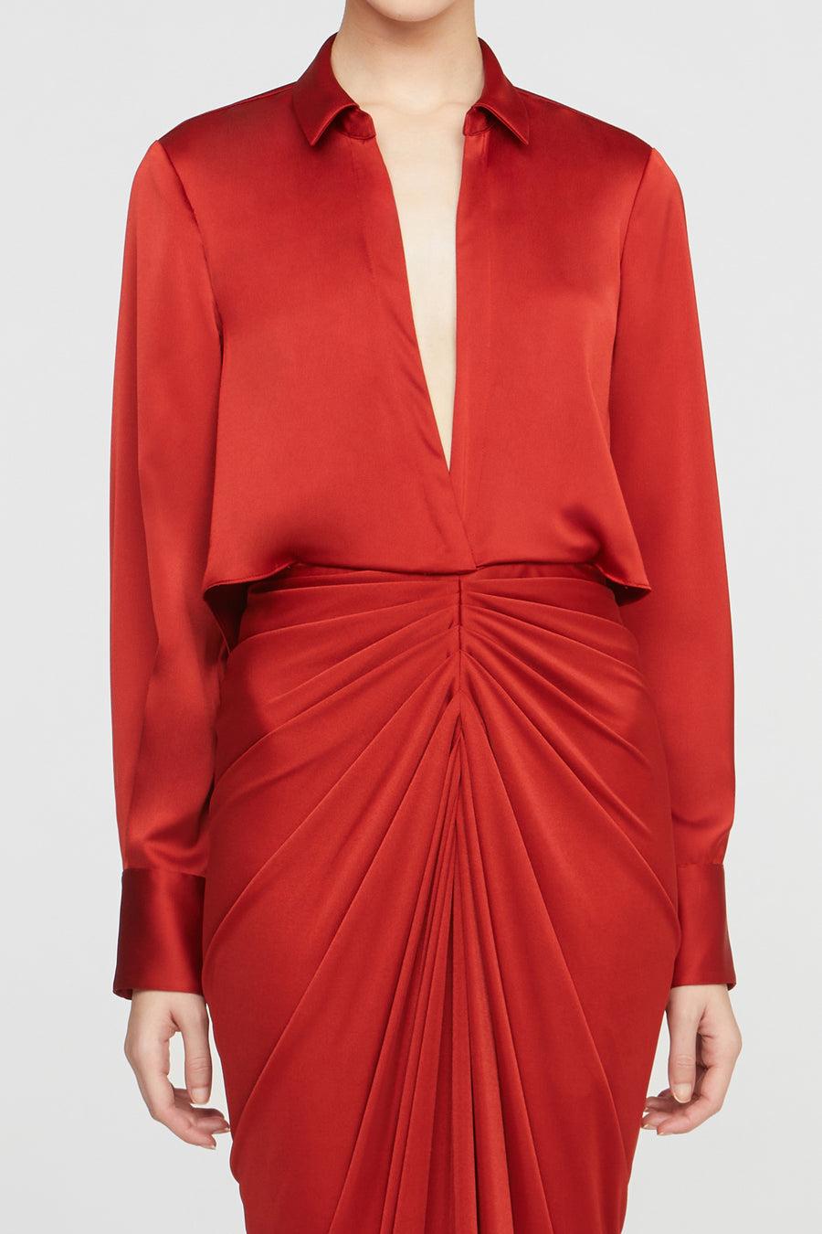 Halston Heritage Katrine Jersey And Satin Gown