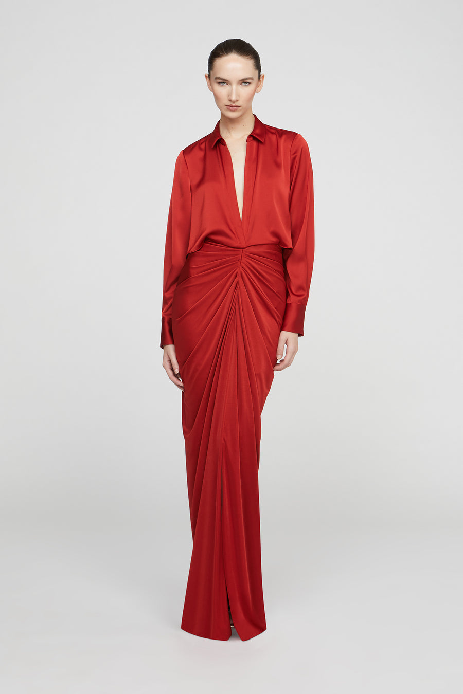 halston heritage Katrine Jersey And Satin Gown