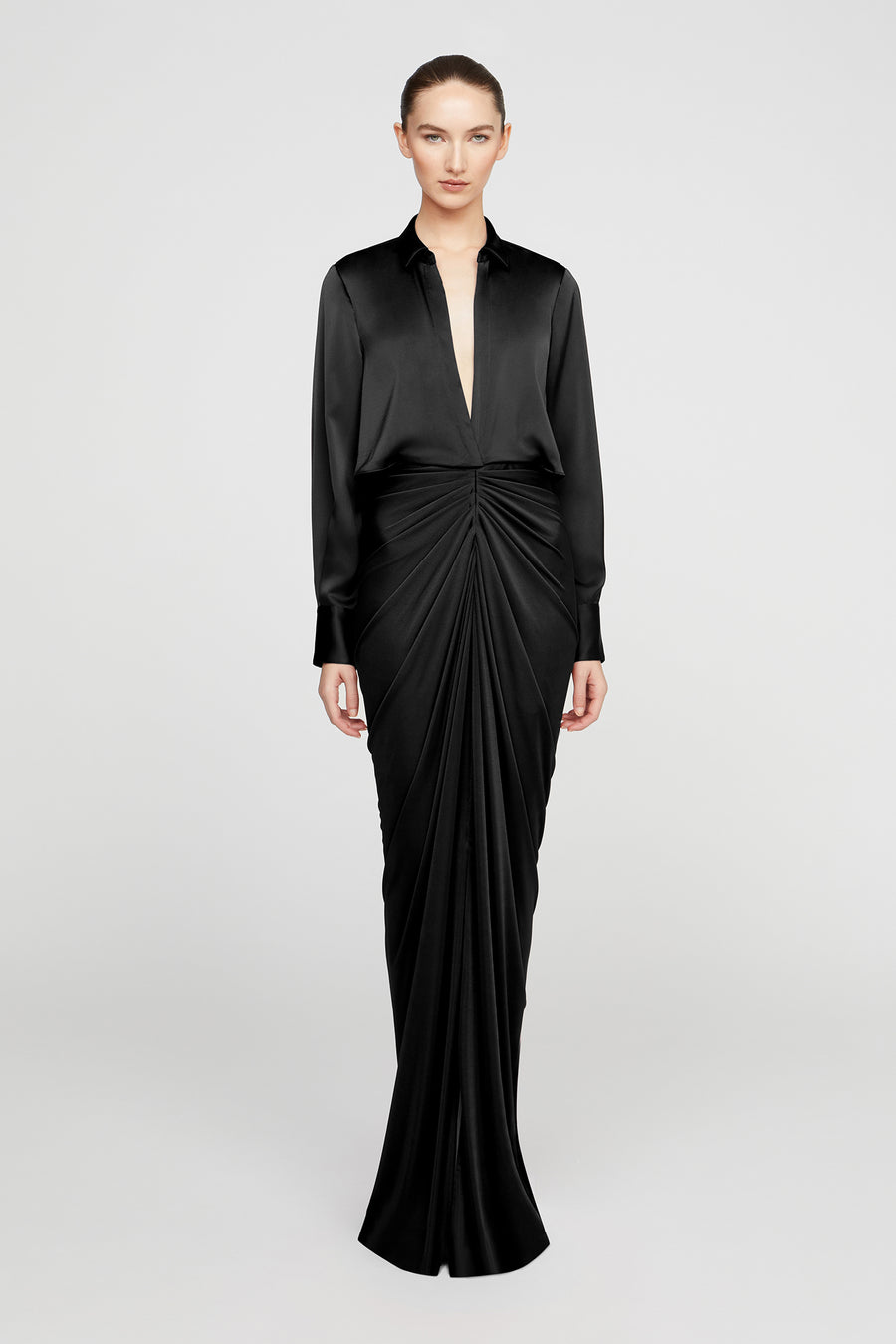 halston heritage Katrine Jersey And Satin Gown