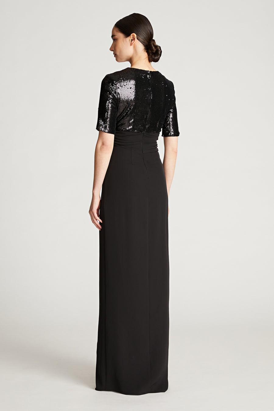 Halston Heritage Keagan Gown In Sequin & Crepe