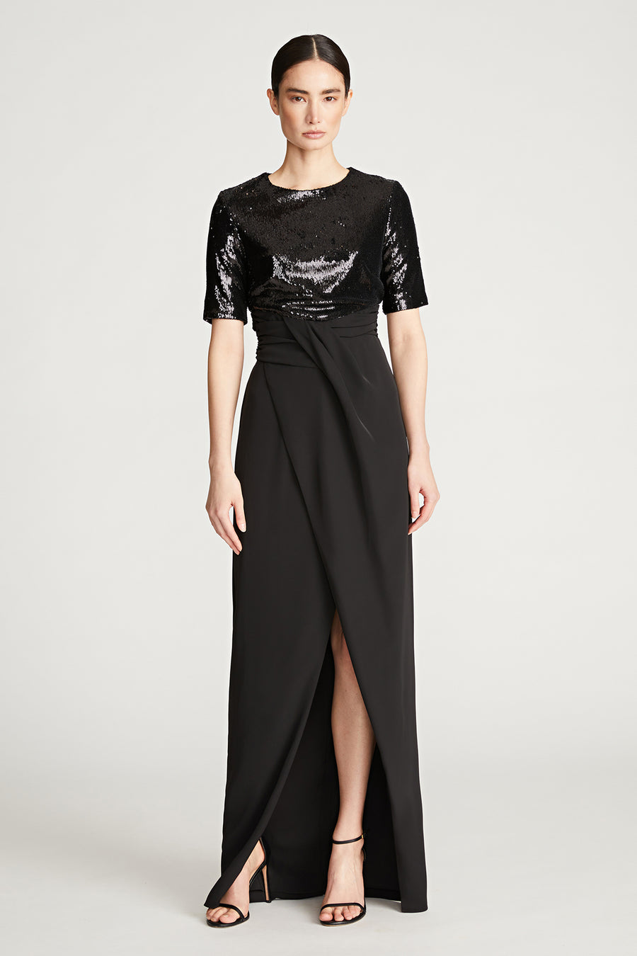 halston heritage Keagan Gown In Sequin & Crepe