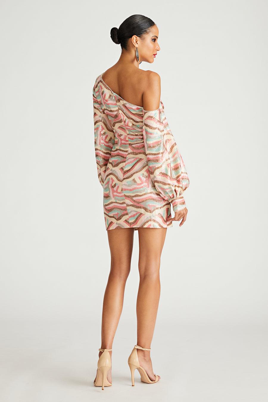 Halston Heritage Kimora Dress In Geode Sequin
