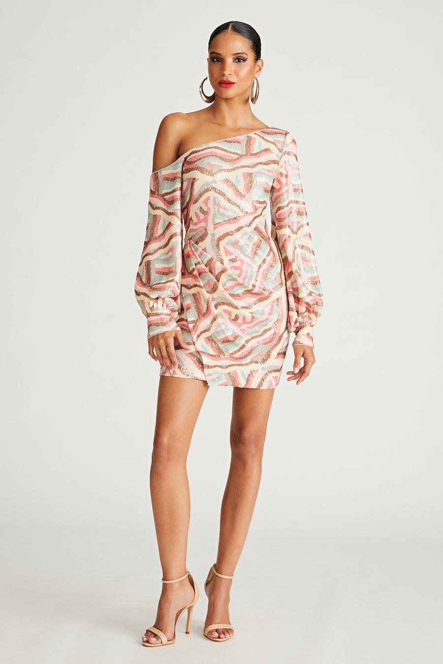 halston heritage Kimora Dress In Geode Sequin