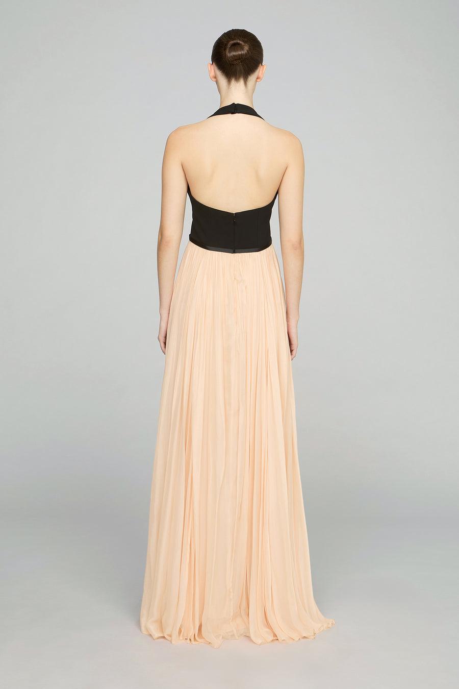 Halston Heritage Kinslee Crepe And Chiffon Gown