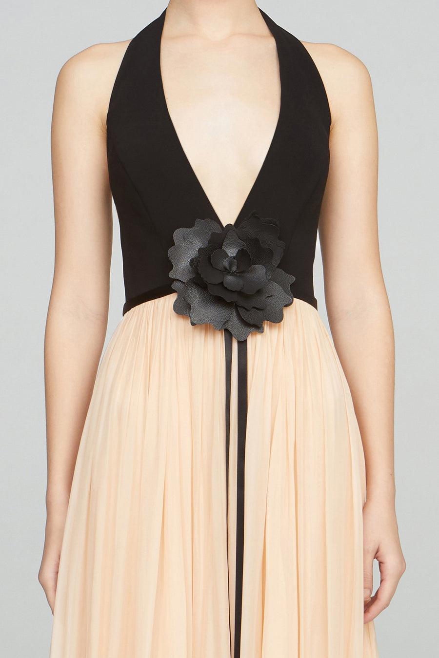 Halston Heritage Kinslee Crepe And Chiffon Gown