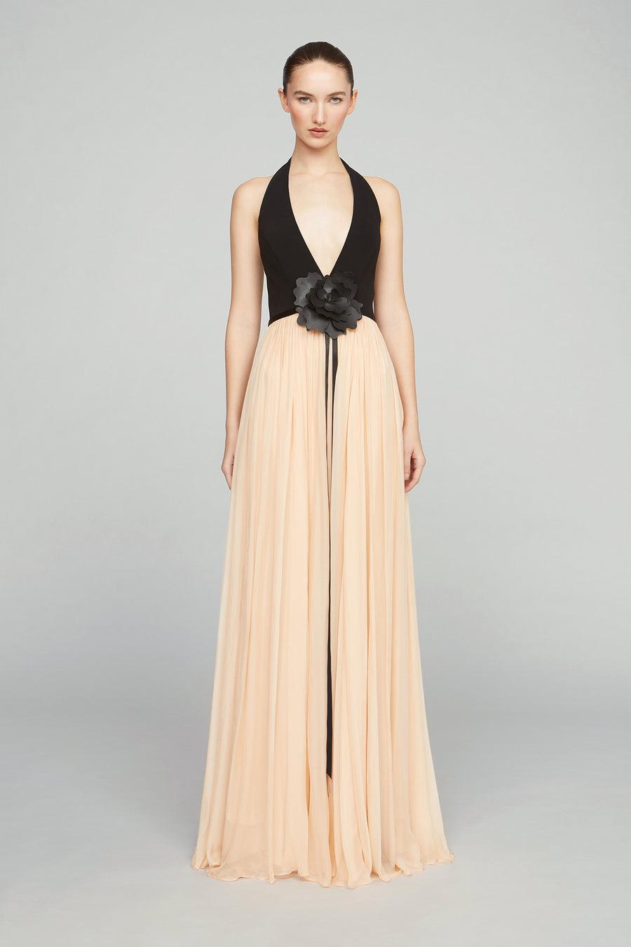 halston heritage Kinslee Crepe And Chiffon Gown