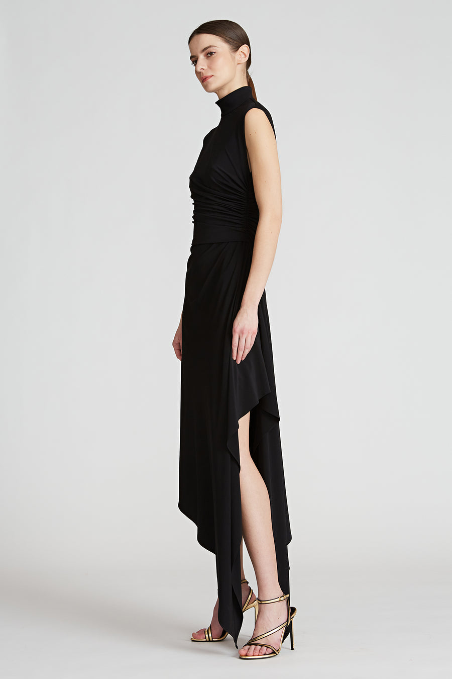 Halston Heritage Layla Jersey Side Drape Dress