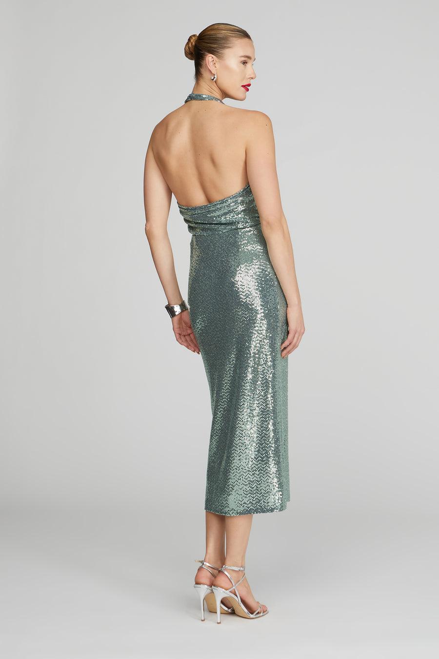 Halston Heritage Leonie Disco Jersey Midi