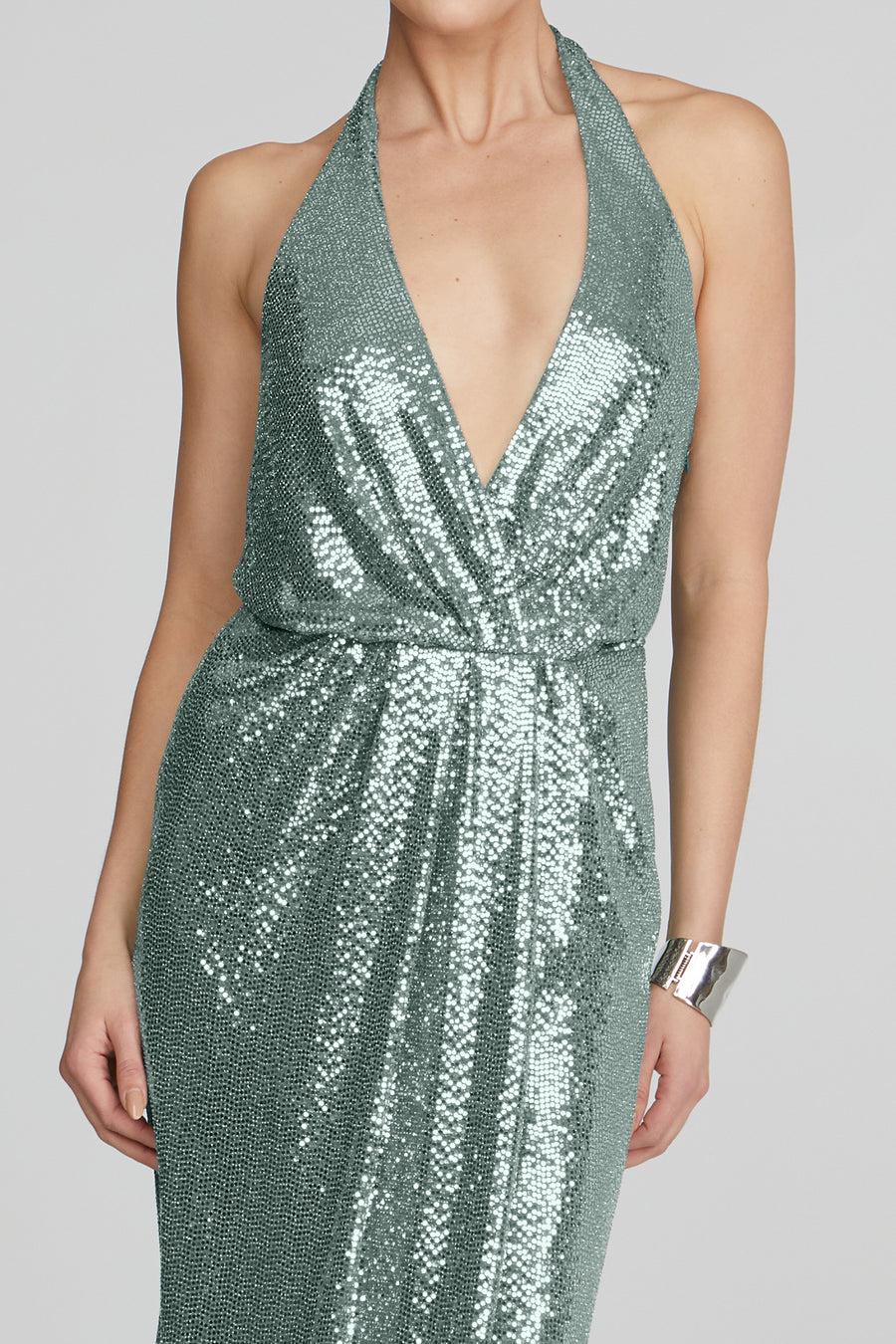 Halston Heritage Leonie Disco Jersey Midi