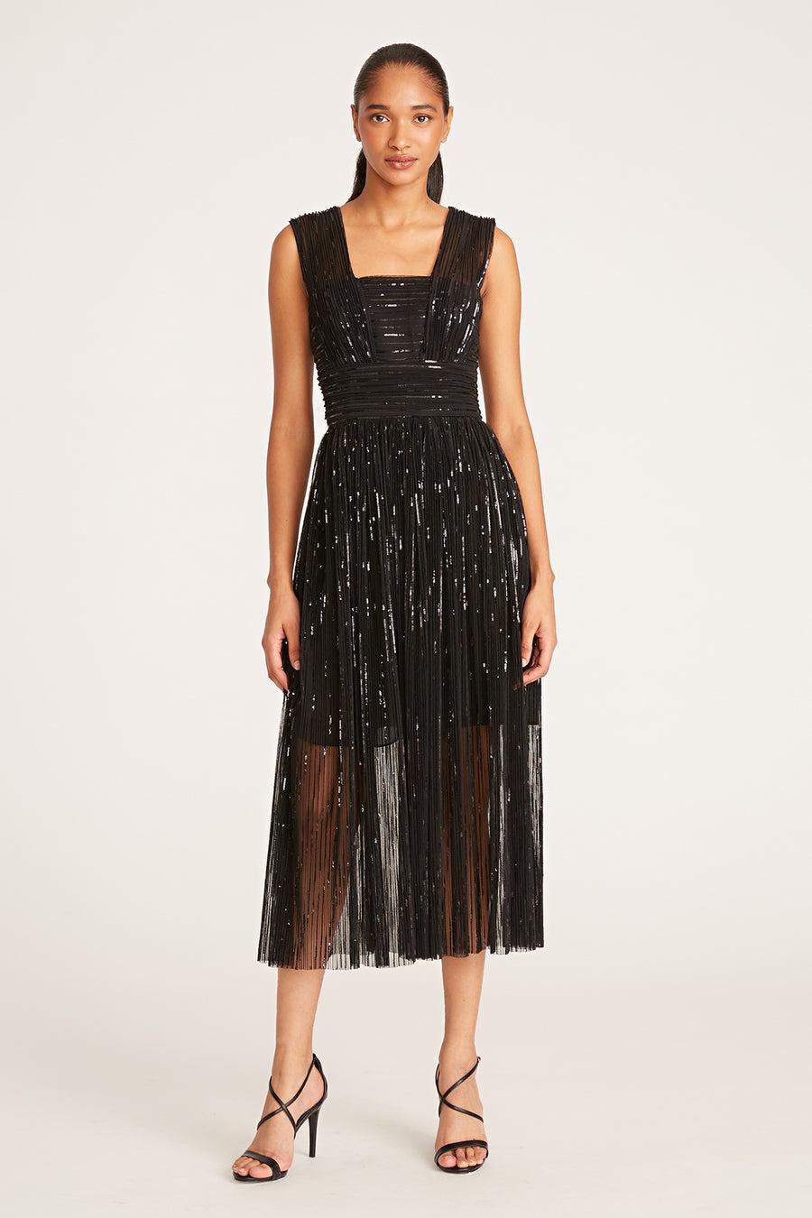halston heritage Liana Dress In Pleated Sequins