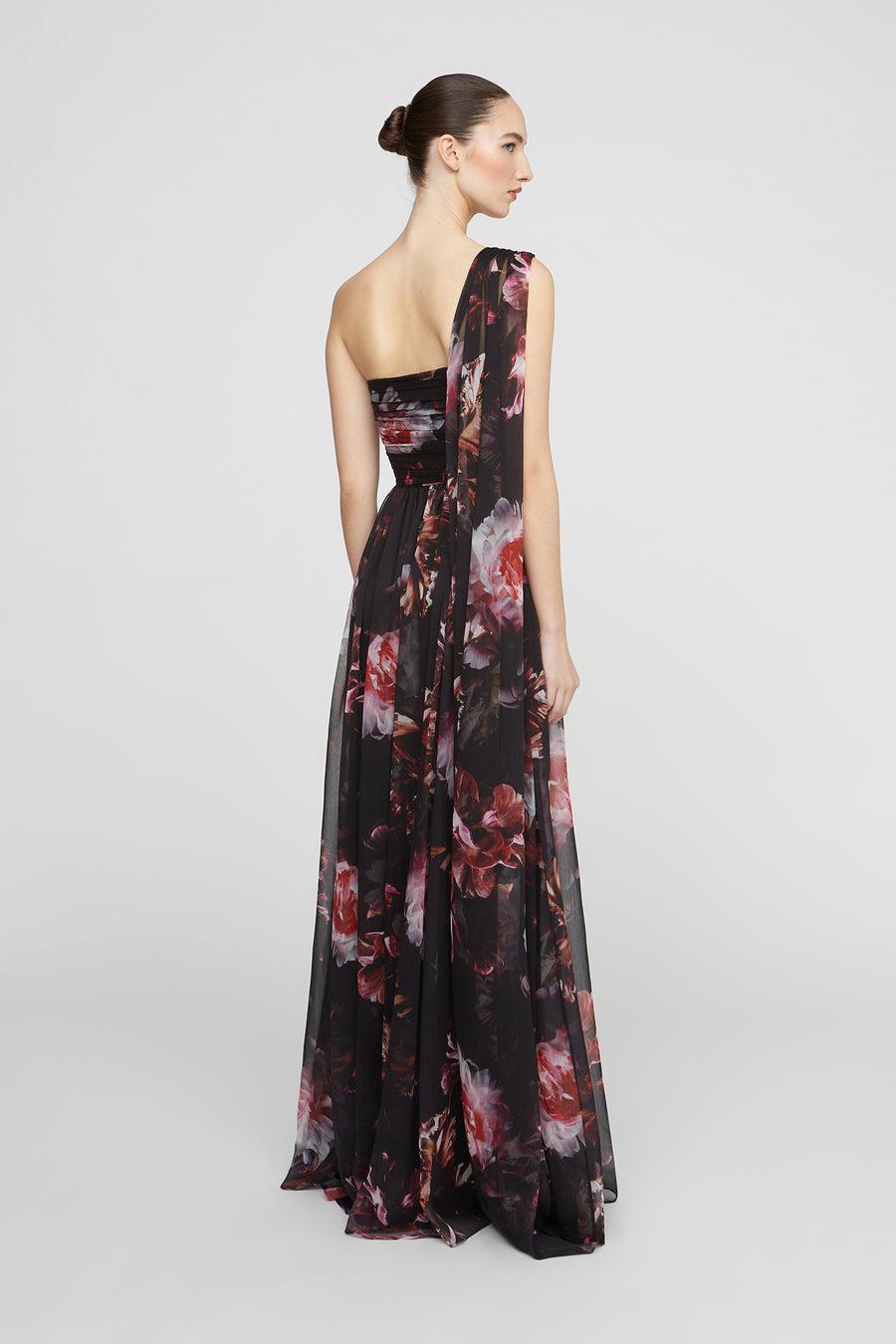 halston Heritage Lina Chiffon Gown
