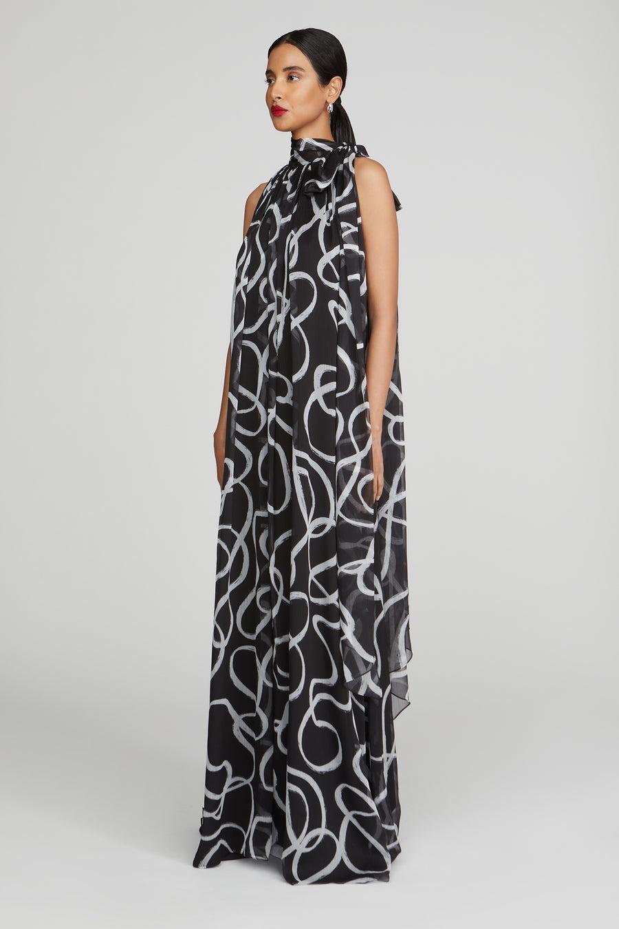Halston Heritage Lyle Chiffon Gown