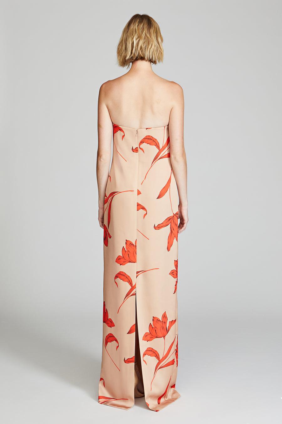 Halston Heritage Manuela Strapless Printed Gown