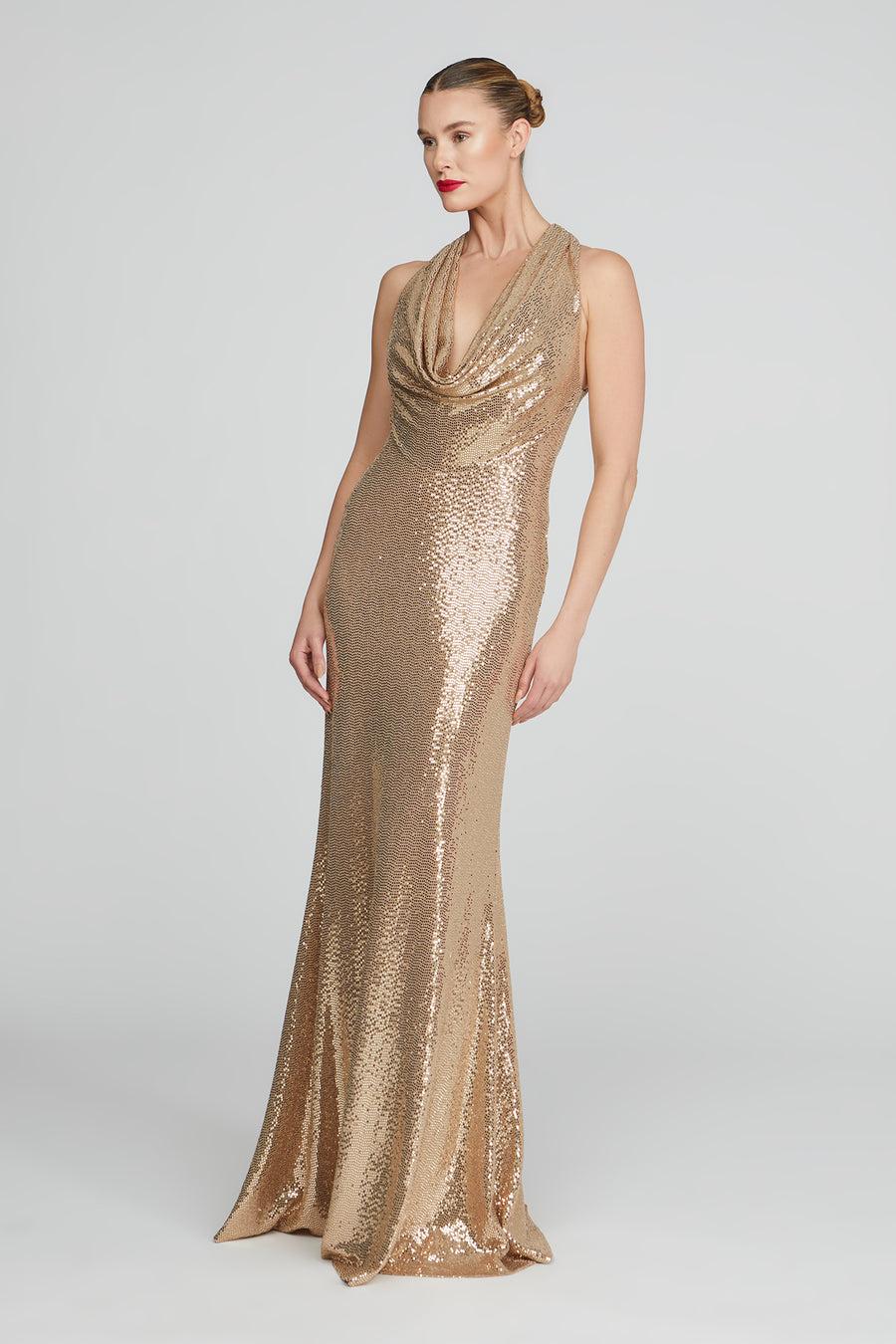 Halston Heritage Milana Disco Jersey Gown