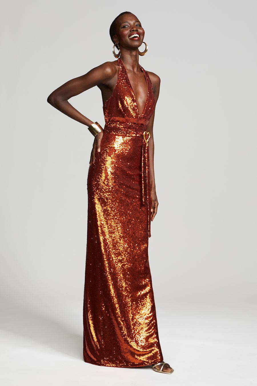 Halston Heritage Mio Gown In Sequin