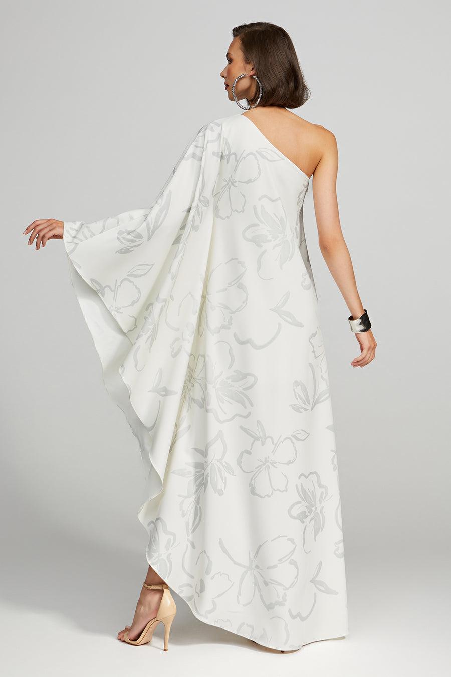 Halston Heritage Nevean Caftain In Foil Crepe