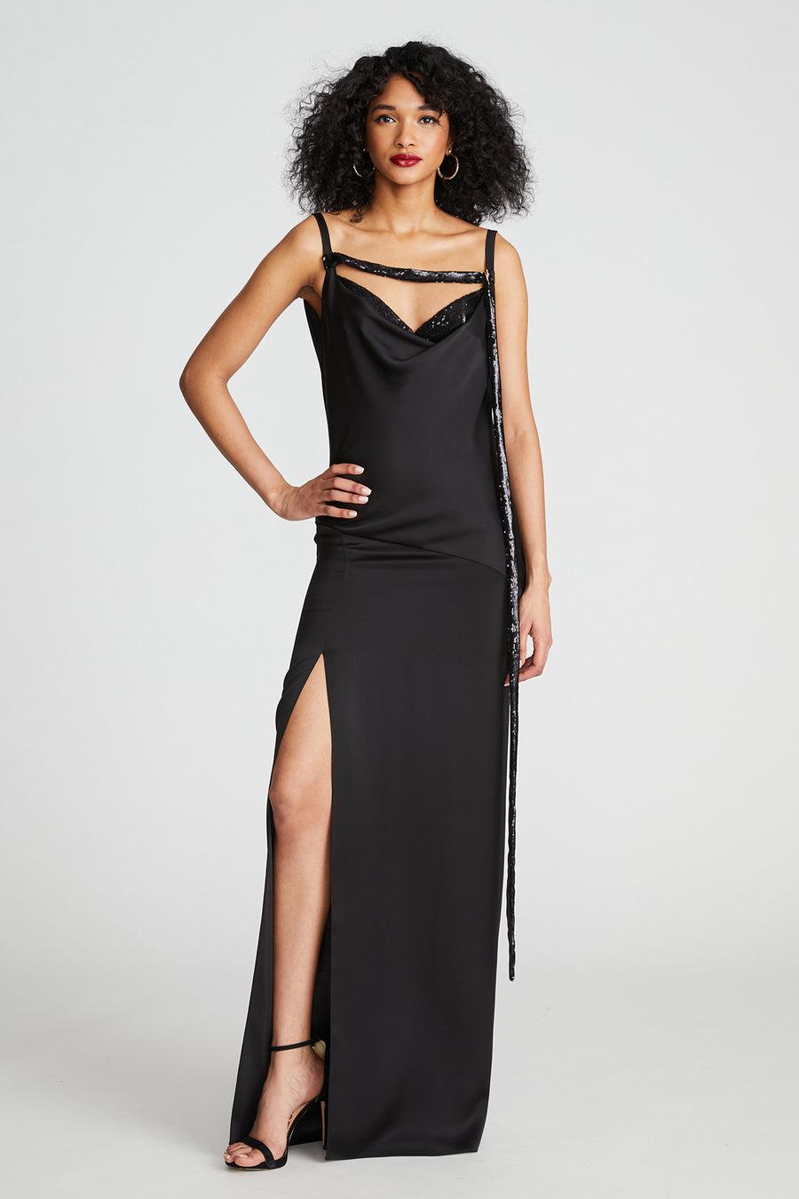 halston heritage Nomi Gown In Satin & Sequin