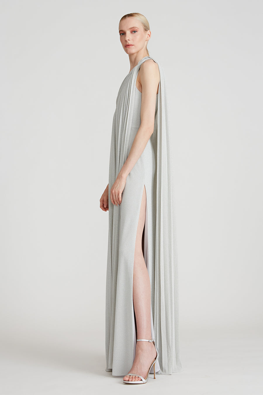 Halston Heritage Priya Knit Pleated Gown