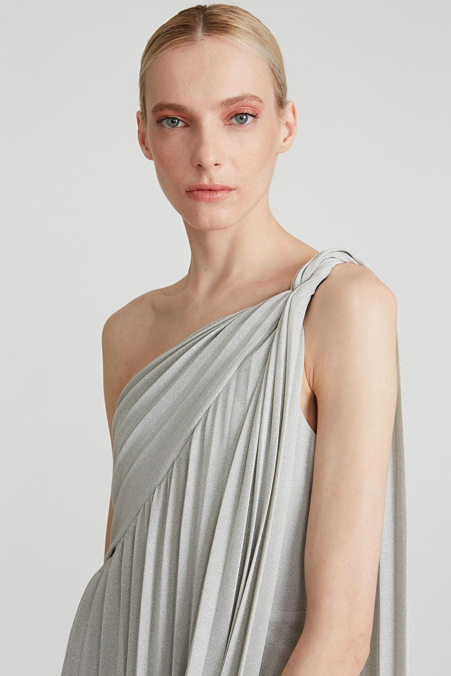 Halston Heritage Priya Knit Pleated Gown