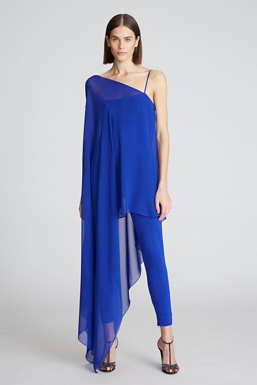 halston heritage Rayna Catsuit In Scuba/Chiffon