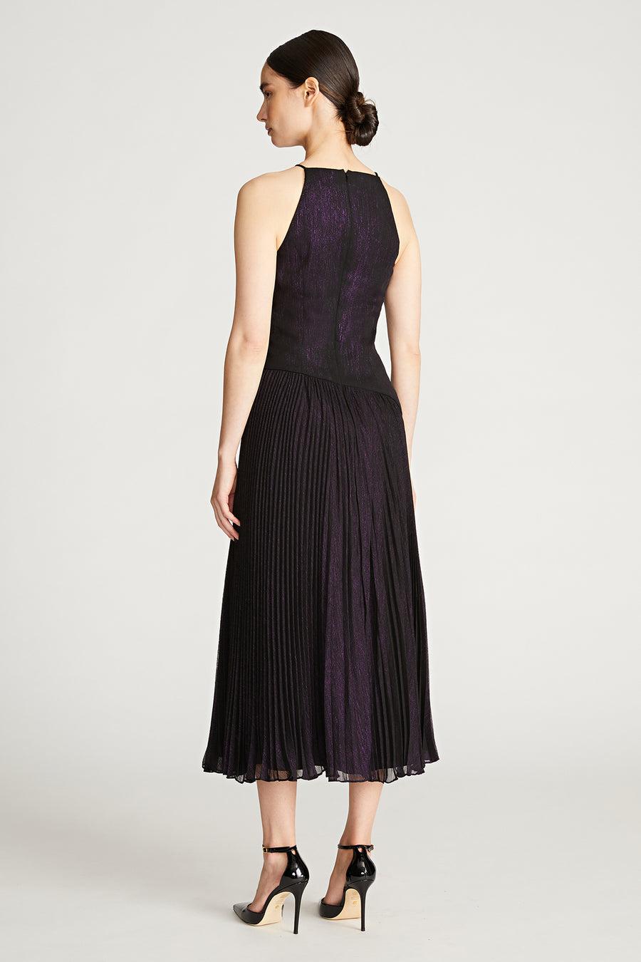Halston Heritage Serenity Dress In Foil Chiffon