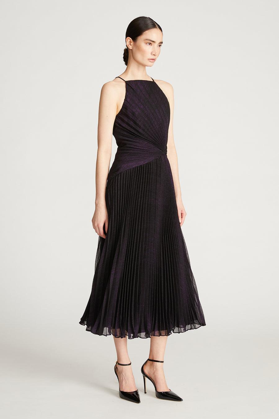 Halston Heritage Serenity Dress In Foil Chiffon