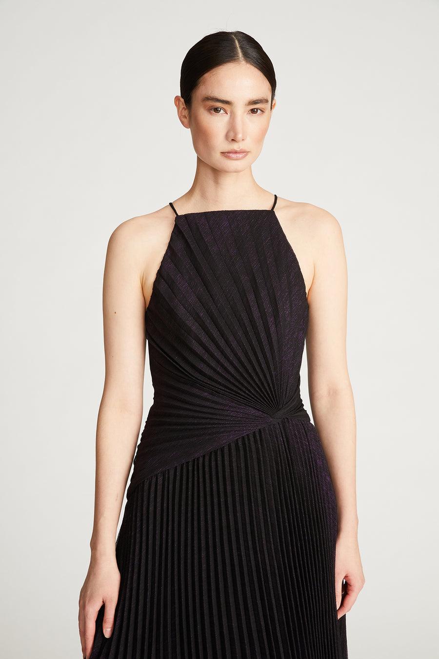 Halston Heritage Serenity Dress In Foil Chiffon