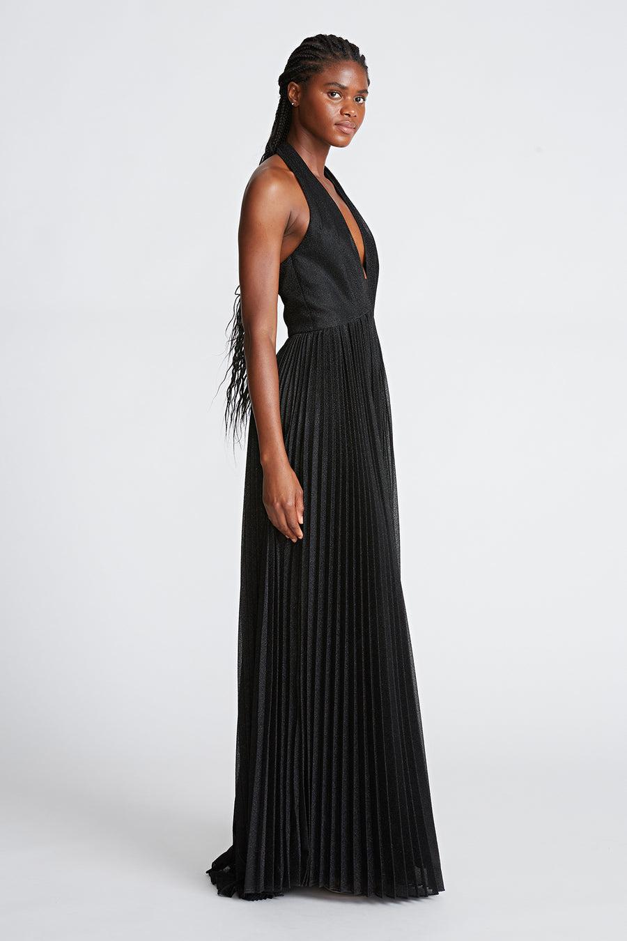 Halston Heritage Tiffany Gown In Shimmer Jersey