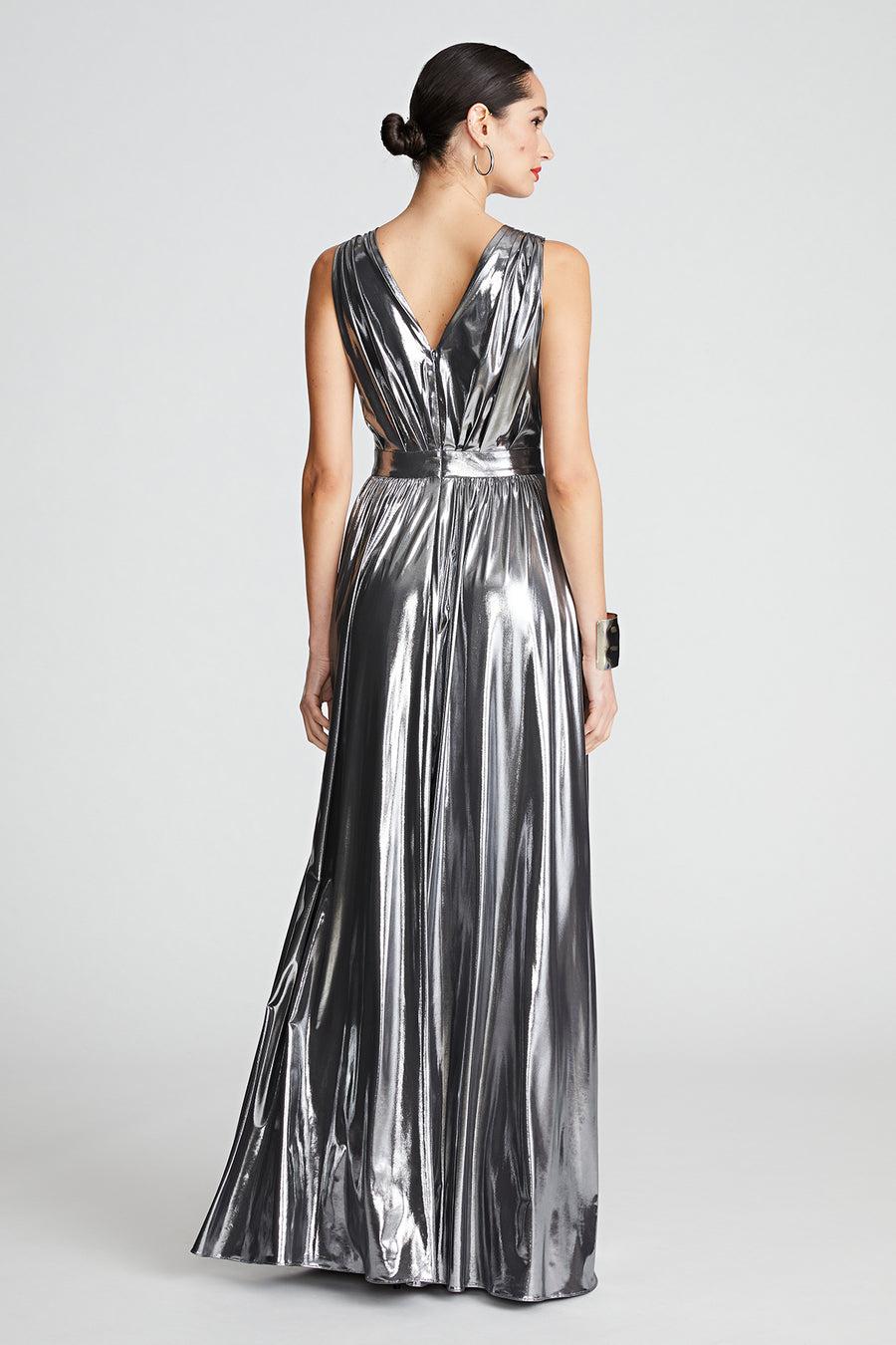 Halston Heritage Titania Gown In Foil Jersey