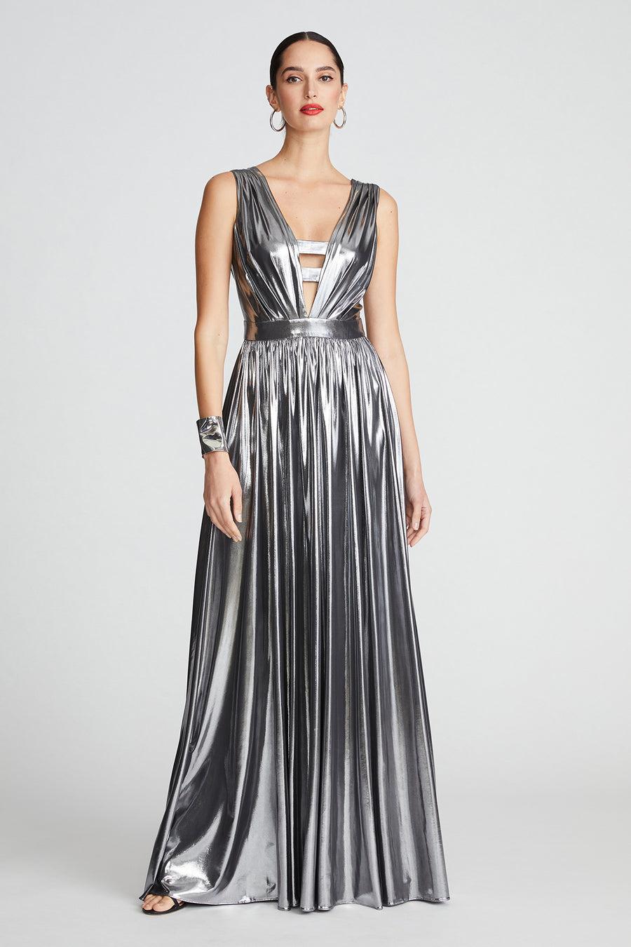halston heritage Titania Gown In Foil Jersey