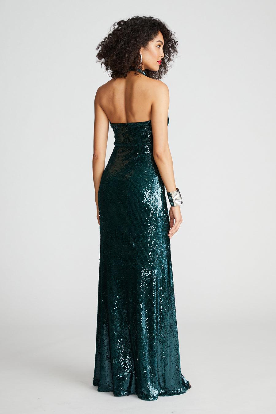 Halston Heritage Tova Gown In Tinted Sequin