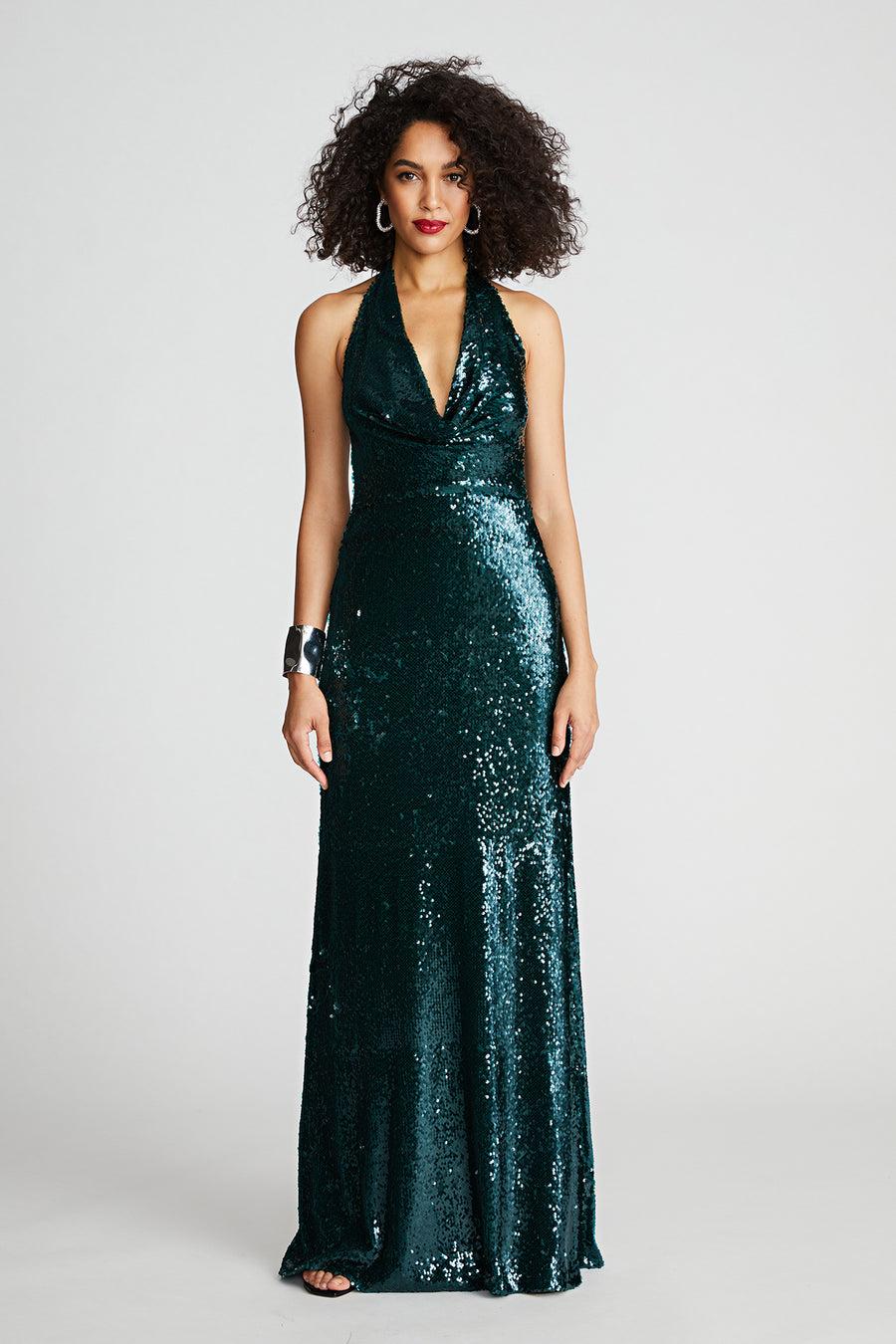 halston heritage Tova Gown In Tinted Sequin