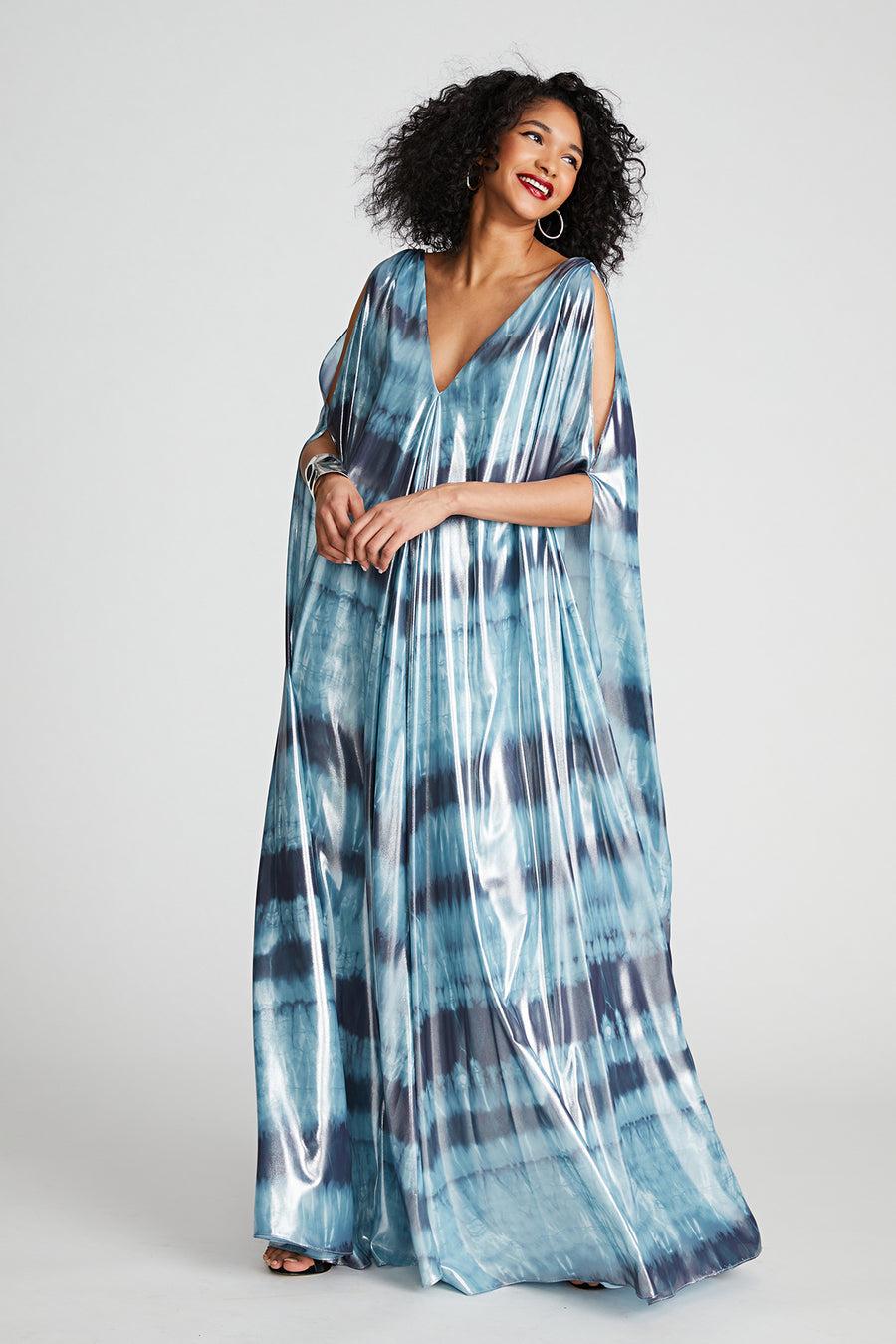 Halston Heritage Umi Gown In Iridescent Chiffon
