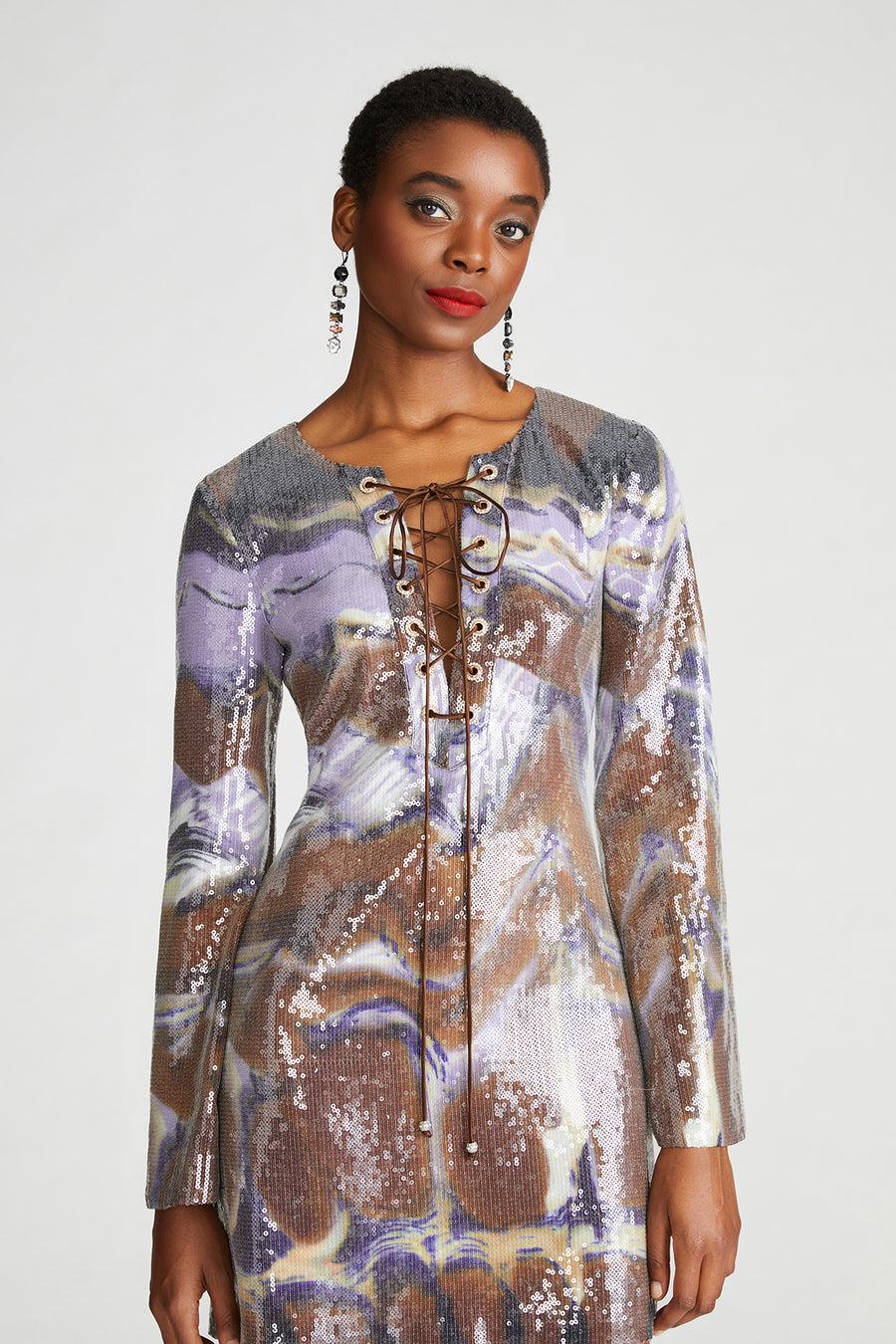 Halston Heritage Wynonna Dress In Sequin