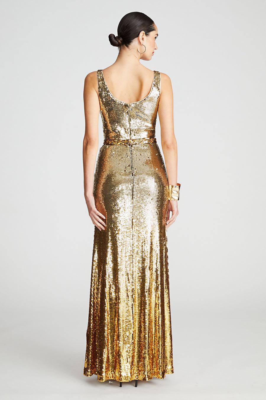 Halston Heritage Zahra Gown In Degrade Sequin