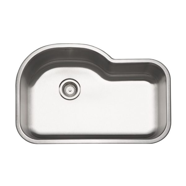 hamat Designer Undermount Stainless Steel Offset Single Bowl Kitchen Sink