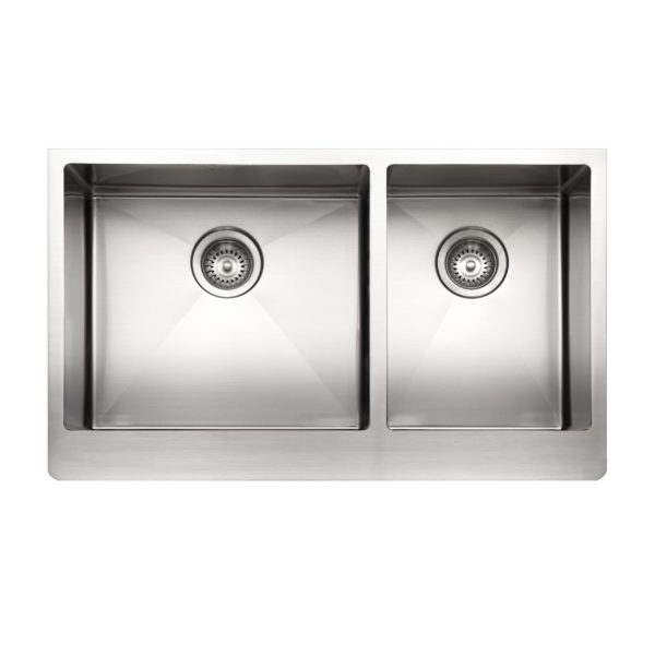 hamat Hudson Apron Front 60/40 Double Bowl Kitchen Sink