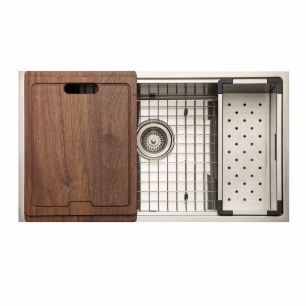 hamat Rendezvous 16 Gauge Undermount Stainless Steel Large Single Bowl Workstation Kitchen Sink