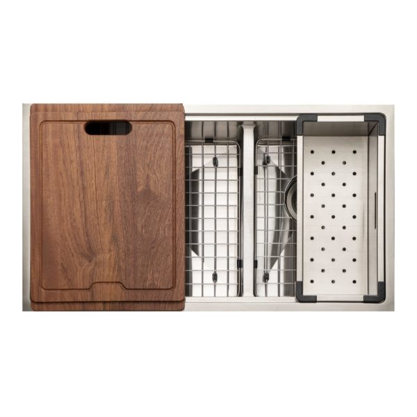 hamat Rendezvous 16 Gauge Undermount Stainless Steel Large Double Bowl Workstation Kitchen Sink