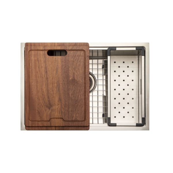 hamat Rendezvous 16 Gauge Undermount Stainless Steel Single Bowl Workstation Kitchen Sink