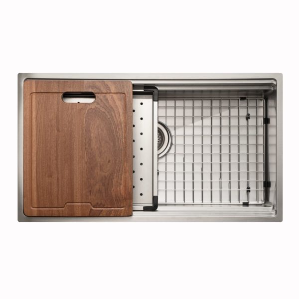 hamat Rendezvous Dual Level Undermount Stainless Steel Large Single Bowl Kitchen Sink