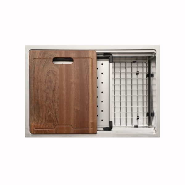 hamat Rendezvous Dual Level Undermount Stainless Steel Single Bowl Kitchen Sink