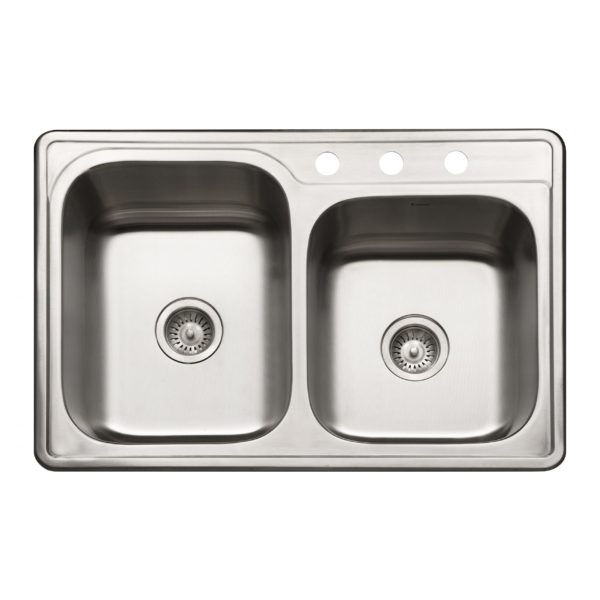 hamat Revive Topmount Stainless Steel 60/40 Double Bowl Kitchen Sink