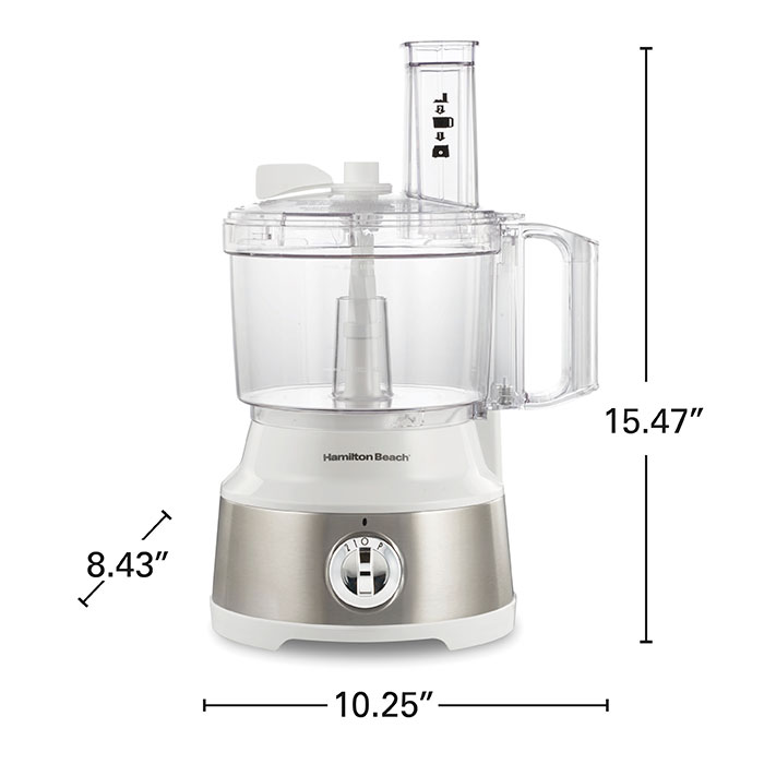 Hamilton Beach 10-Cup Food Processor With Bowl Scraper White & Stainless