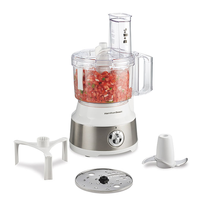 hamilton beach 10-Cup Food Processor with Bowl Scraper White & Stainless