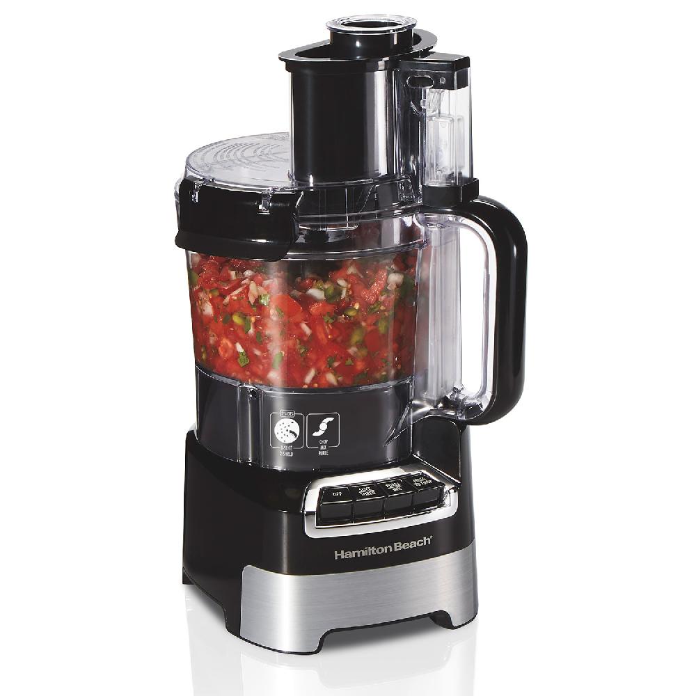 hamilton beach 10-Cup Stack & Snap™ Food Processor with Big Mouth® Black & Stainless