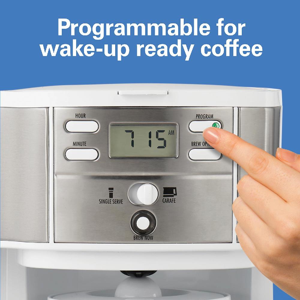 Hamilton Beach 12 Cup 2-Way Programmable Coffee Maker White
