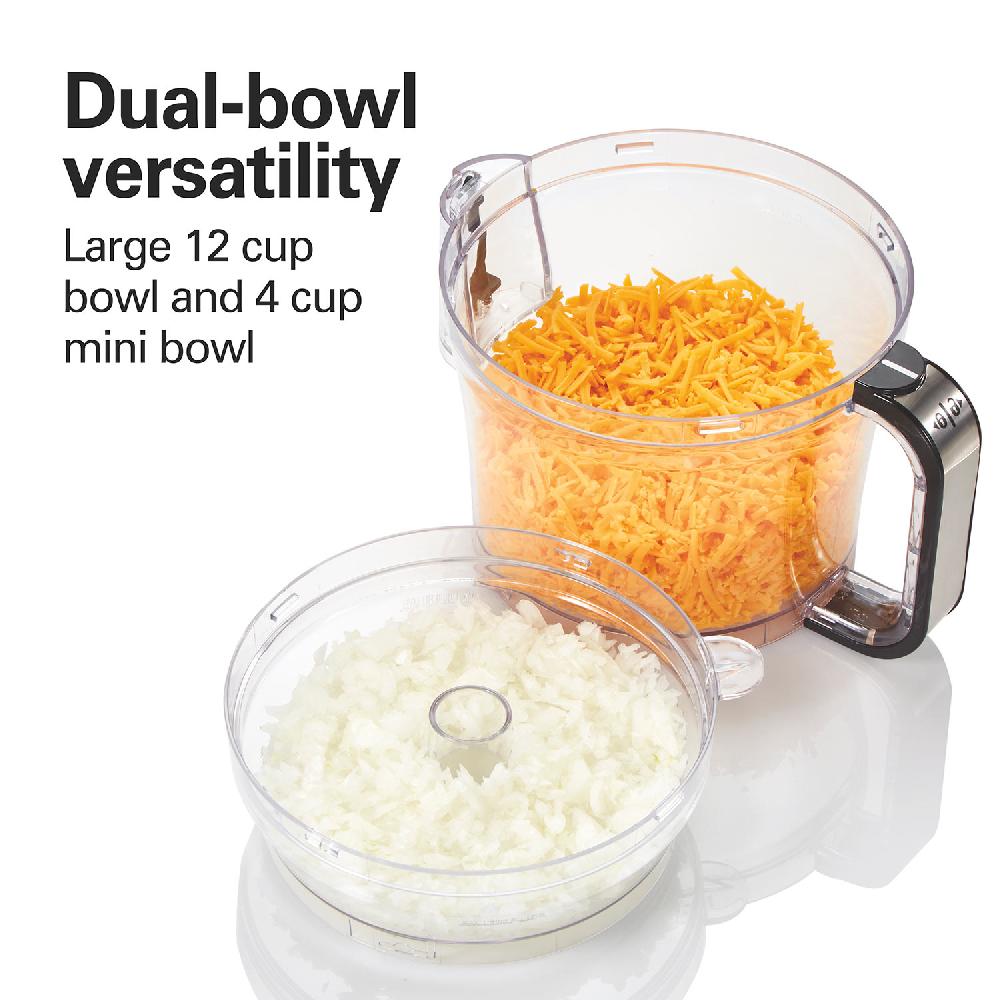 Hamilton Beach 12-Cup Big Mouth® Duo Plus Food Processor With 2 Bowls Touch Pad Controls