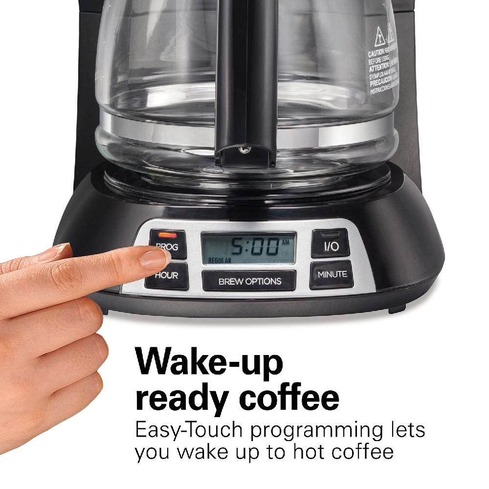 Hamilton Beach 12 Cup Programmable Coffee Maker Stainless Steel Accents
