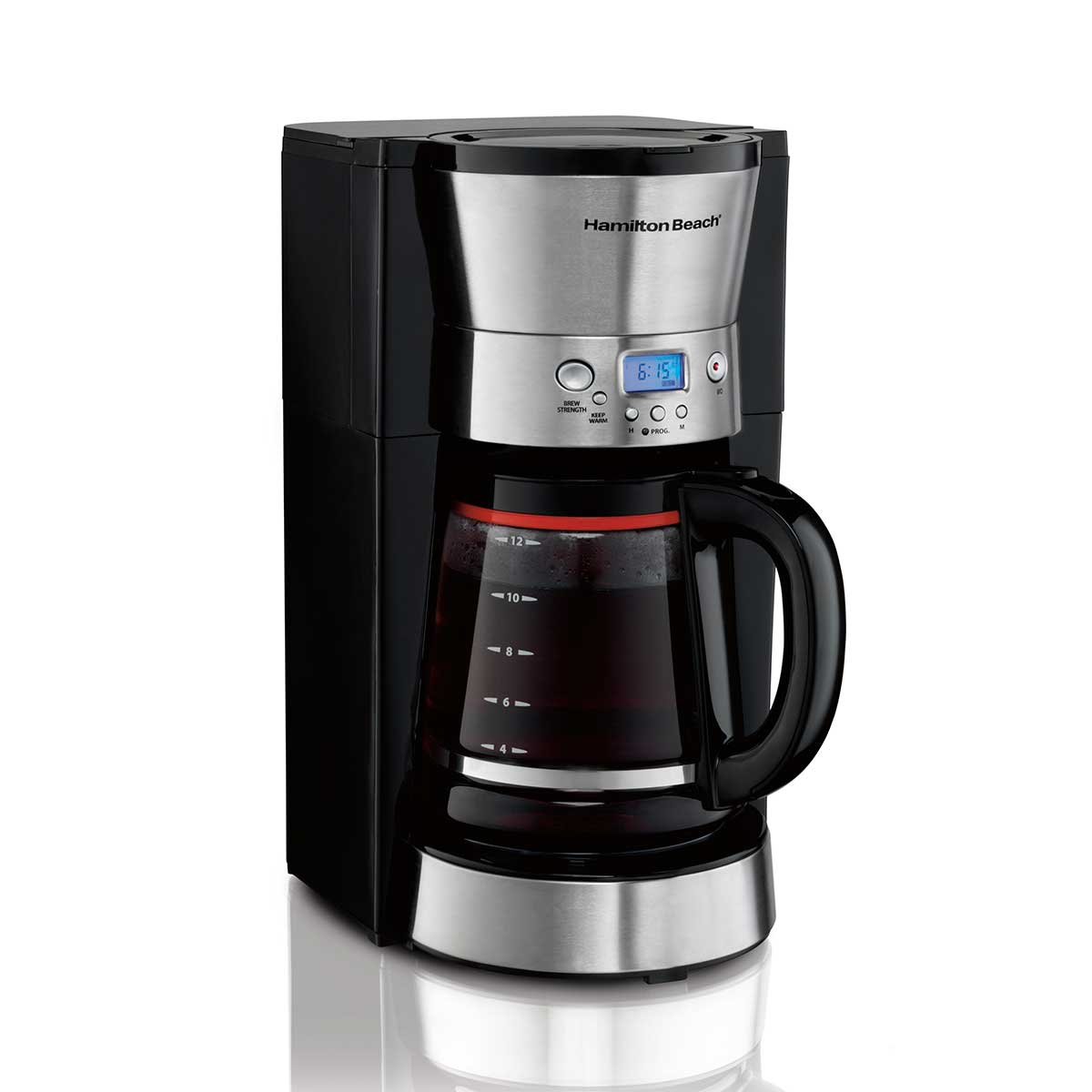 hamilton beach 12 Cup Programmable Coffee Maker with Cone Filter Black & Stainless